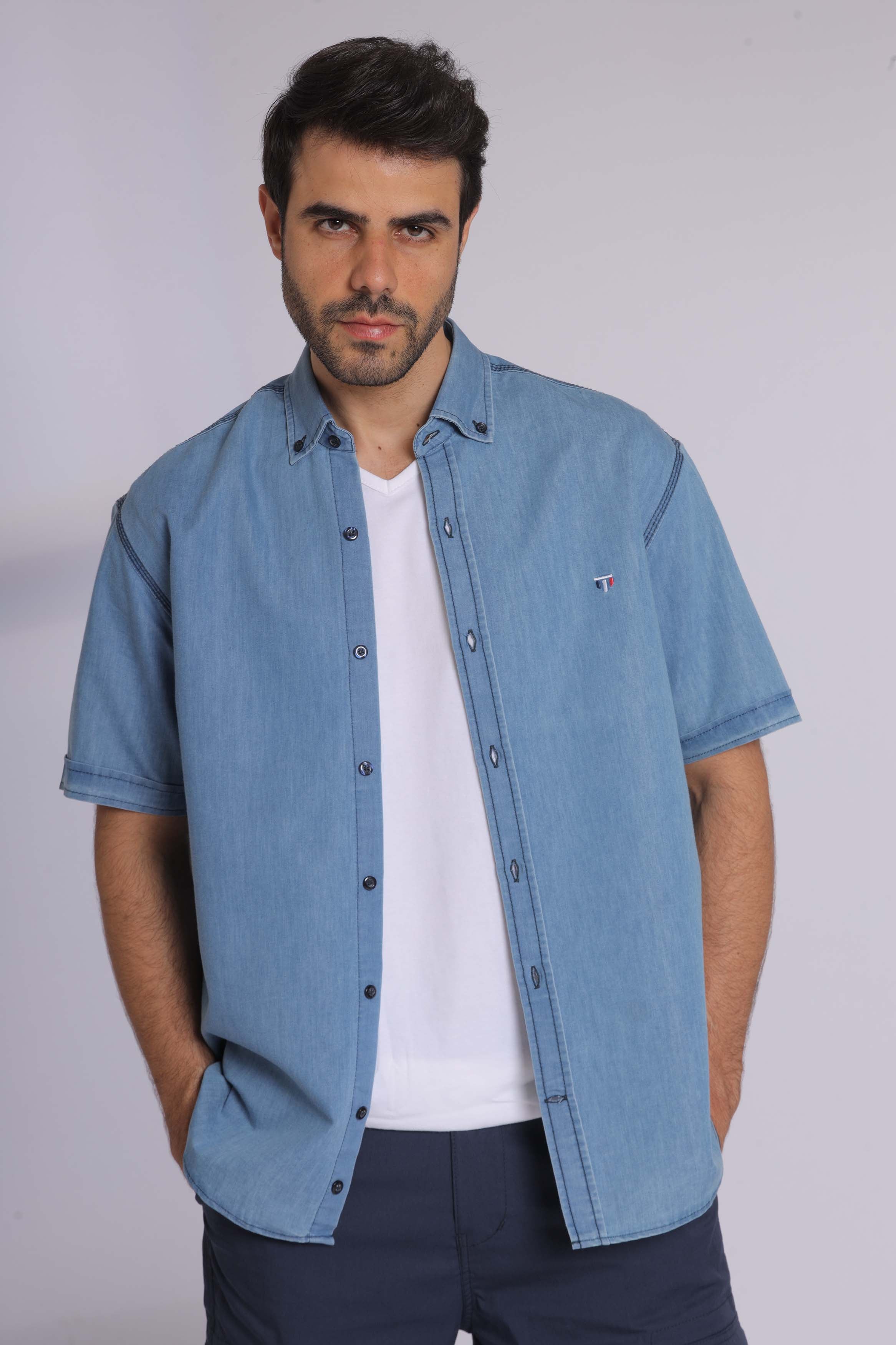 Light Denim Short Sleeve Shirt