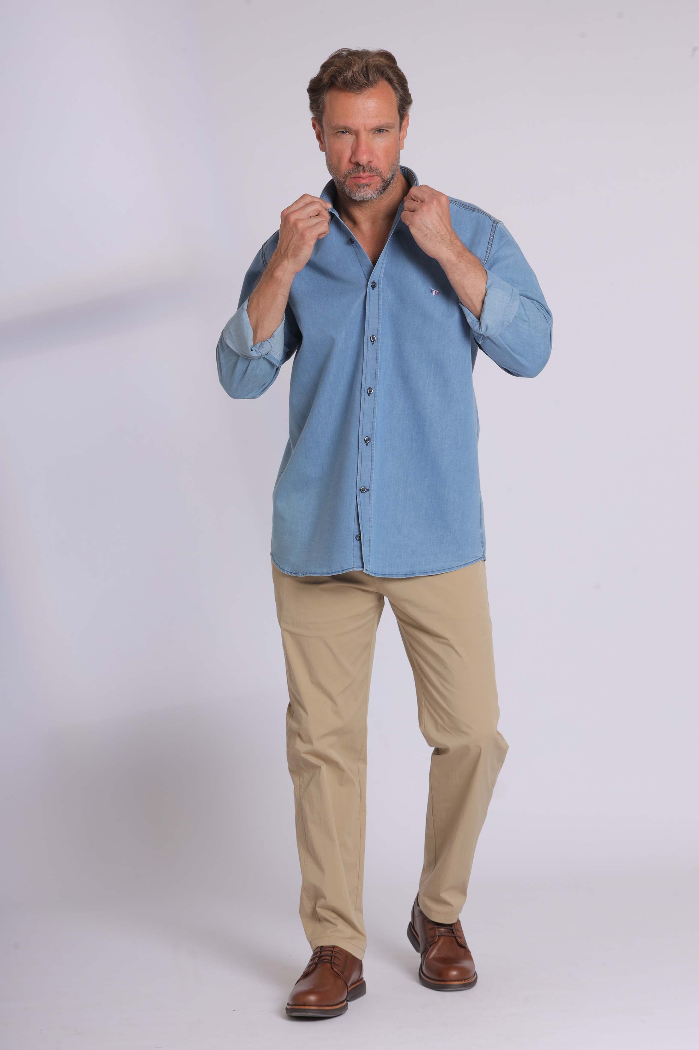 Light Denim Long Sleeve Shirt