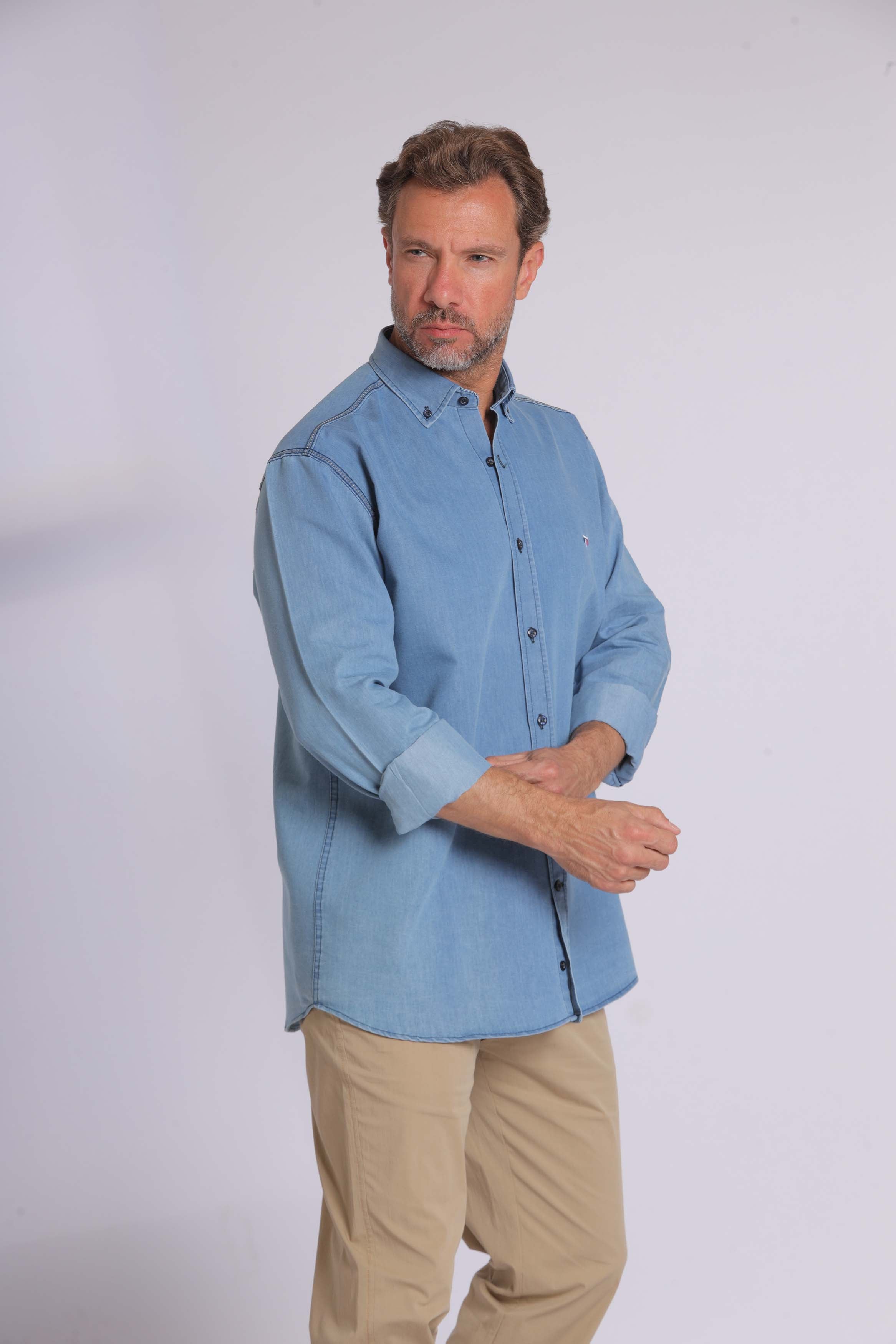 Light Denim Long Sleeve Shirt