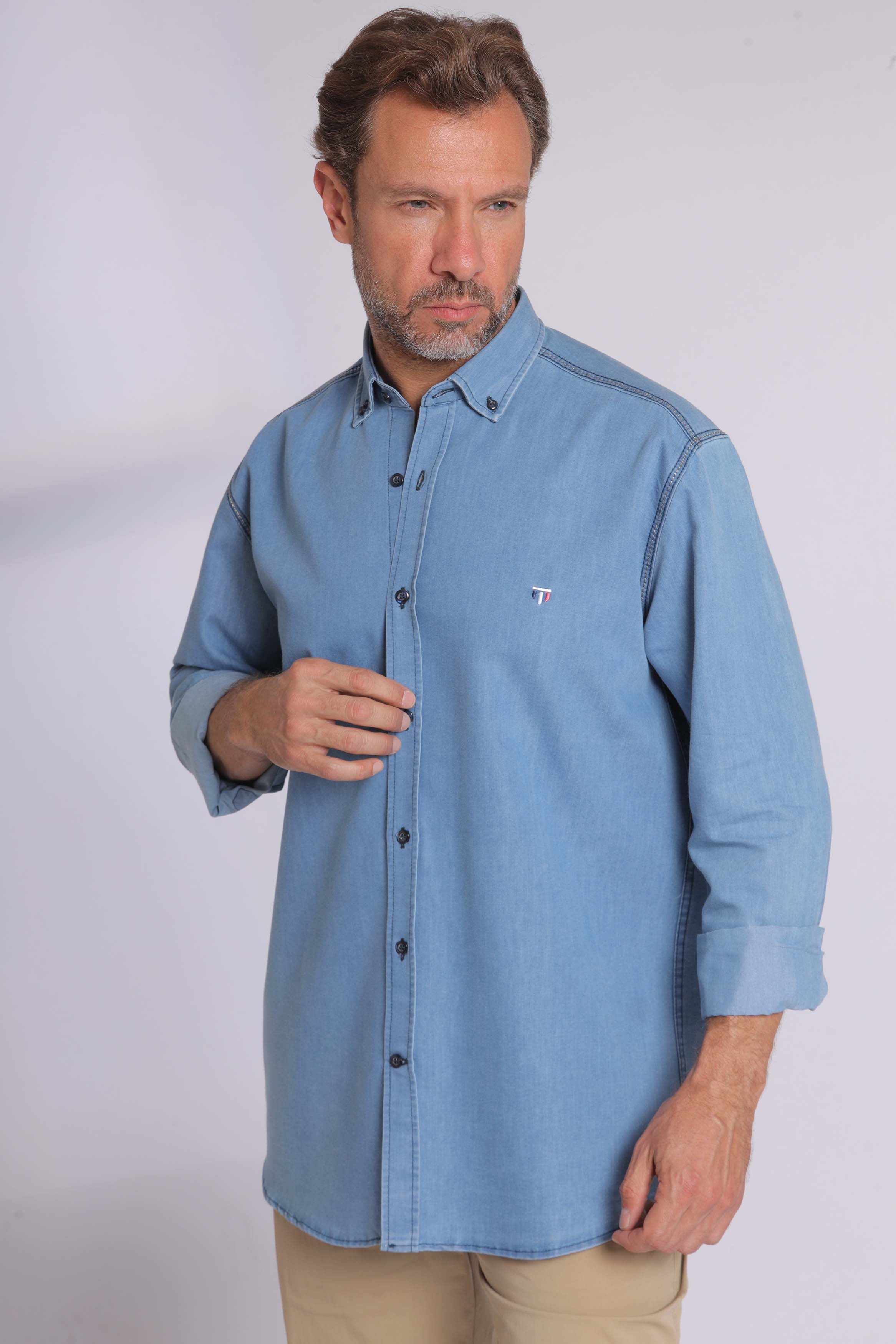 Light Denim Long Sleeve Shirt