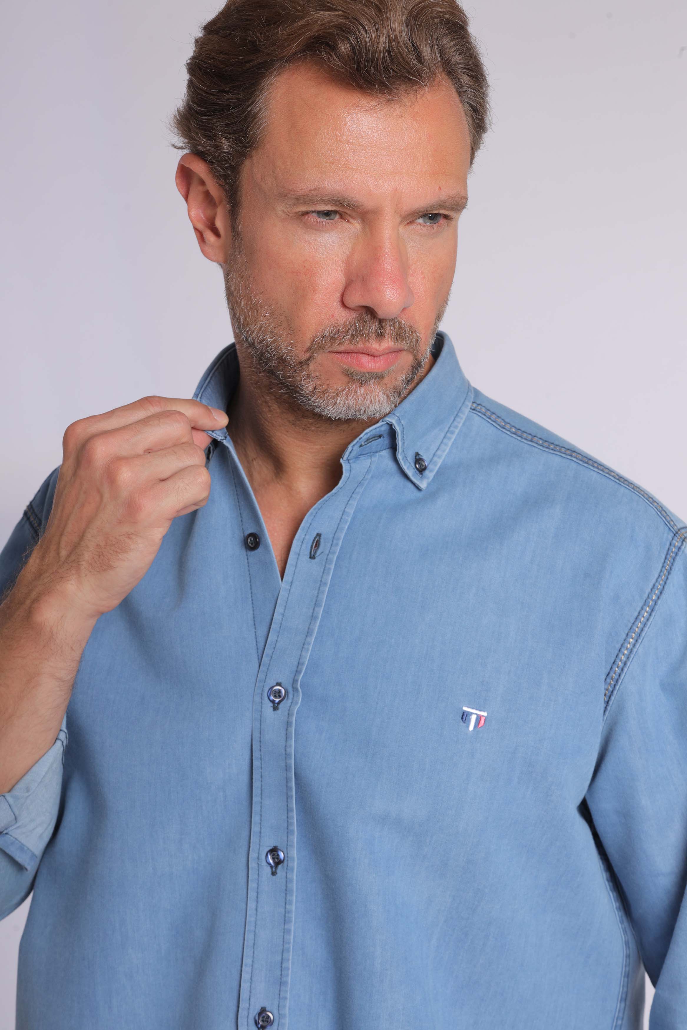 Light Denim Long Sleeve Shirt