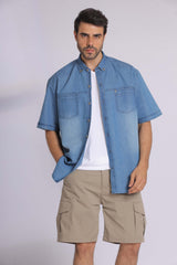 Faded Denim Long Sleeve Shirt