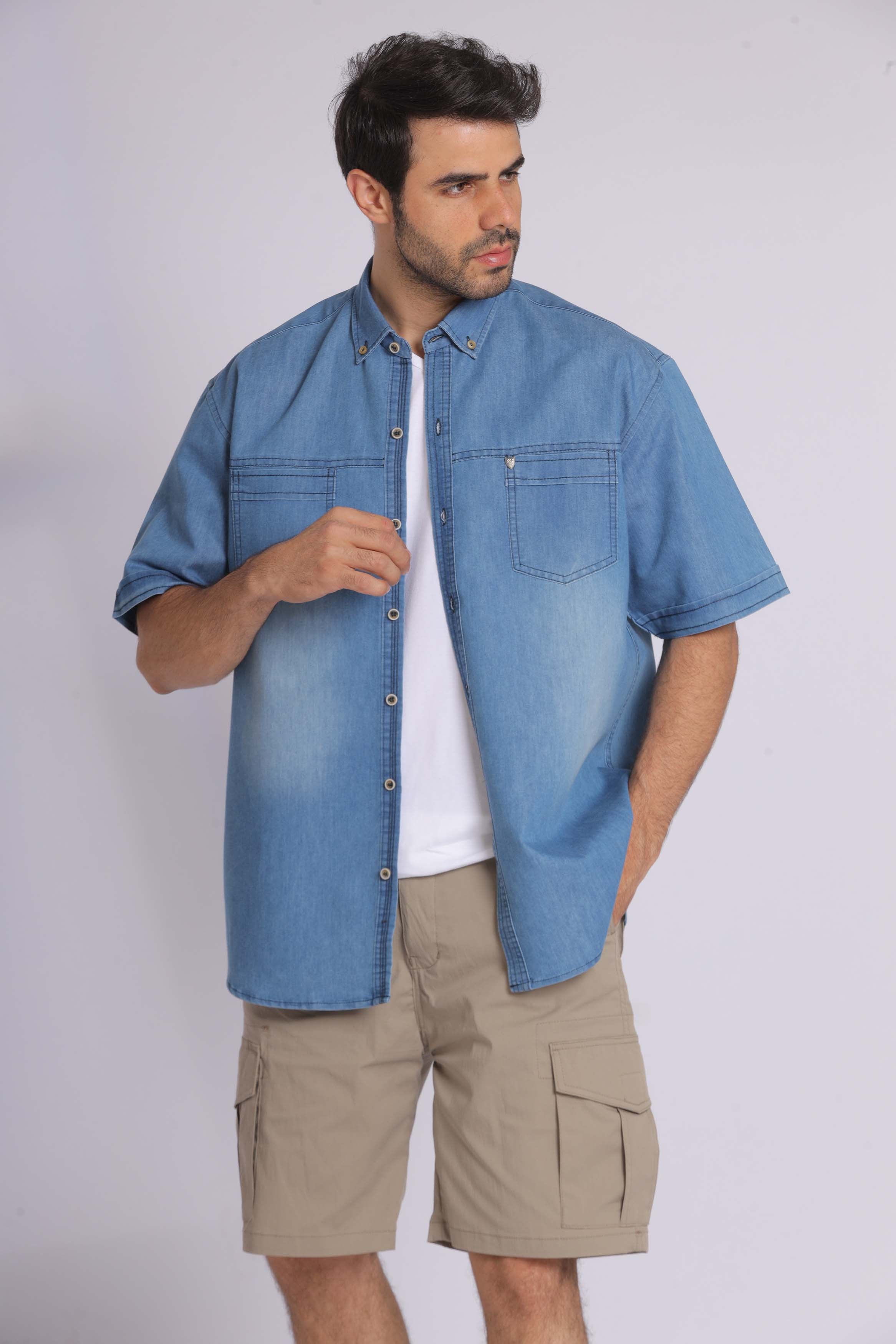 Faded Denim Long Sleeve Shirt