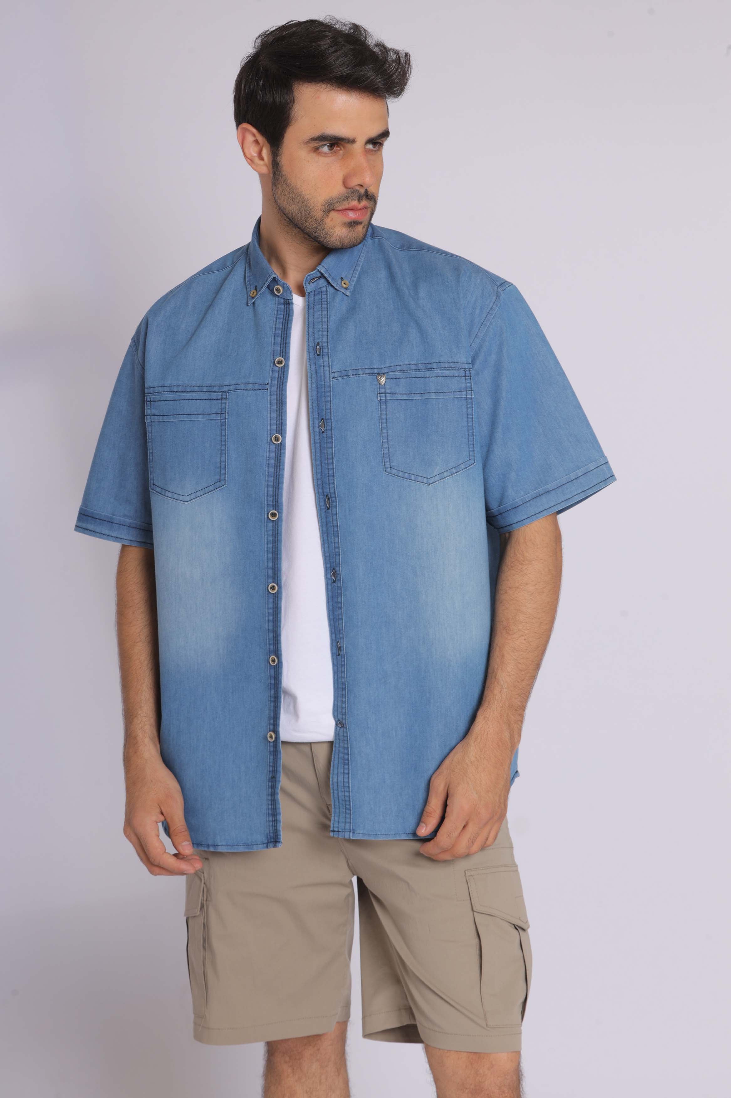 Faded Denim Long Sleeve Shirt