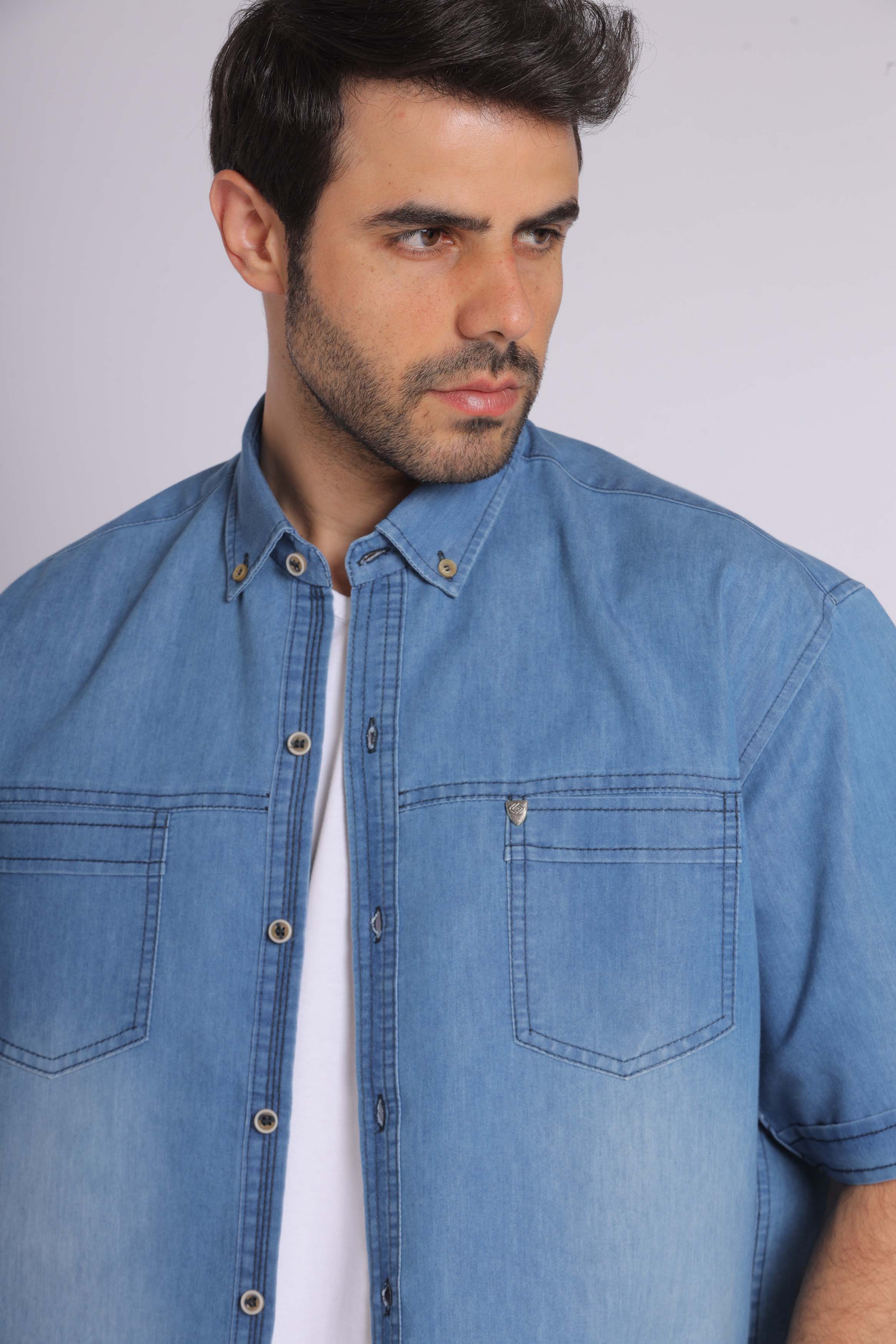 Faded Denim Long Sleeve Shirt