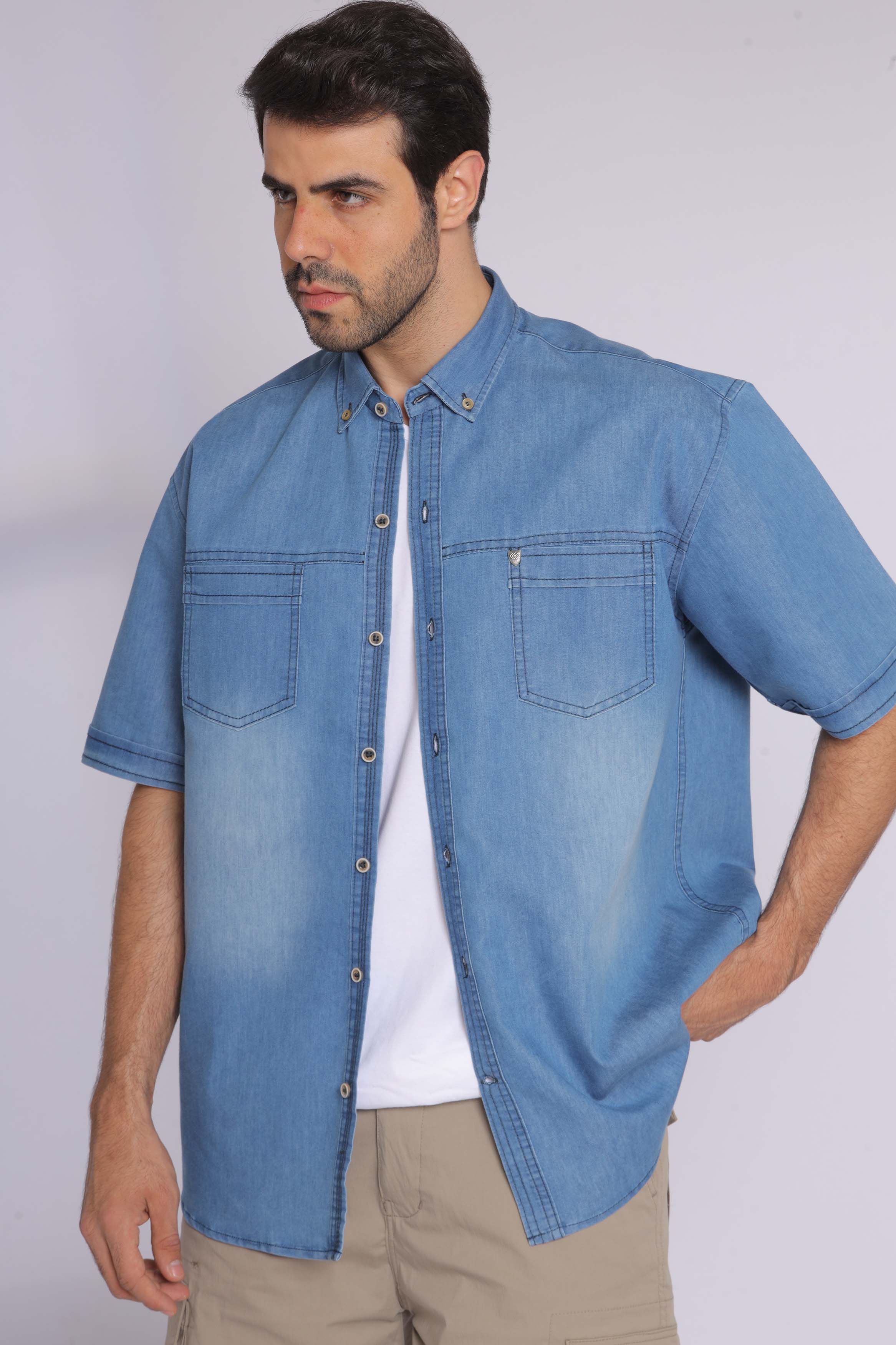 Faded Denim Long Sleeve Shirt