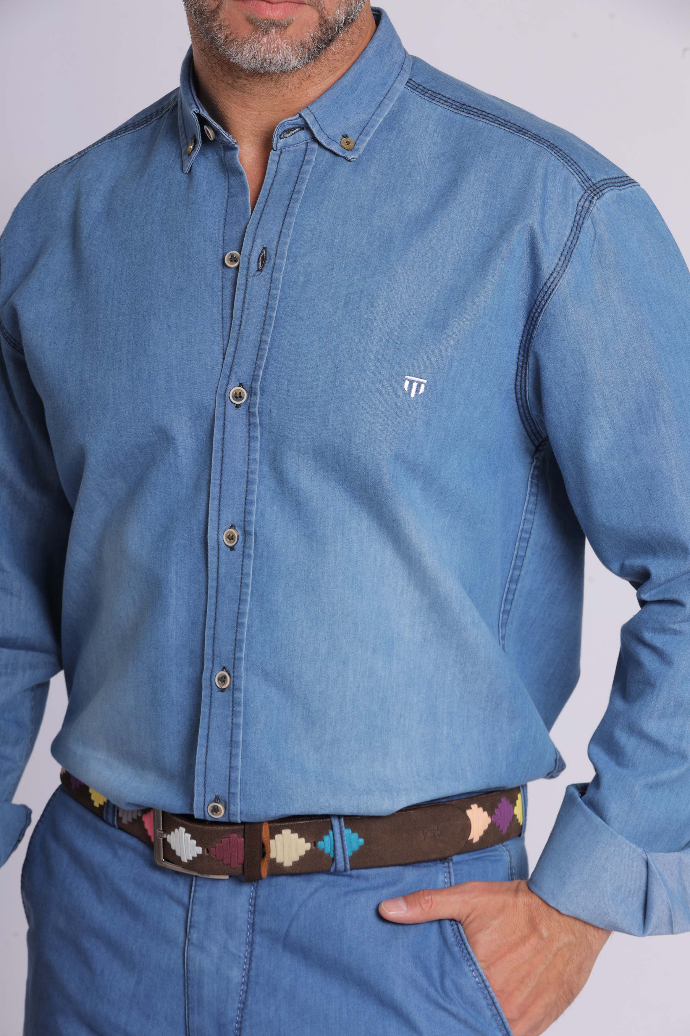 Washed Denim Long Sleeve Shirt