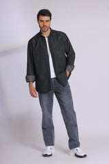 Black Denim Long Sleeve Shirt