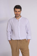 Grandad Collar Long Sleeve Shirt