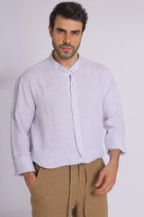 Grandad Collar Long Sleeve Shirt