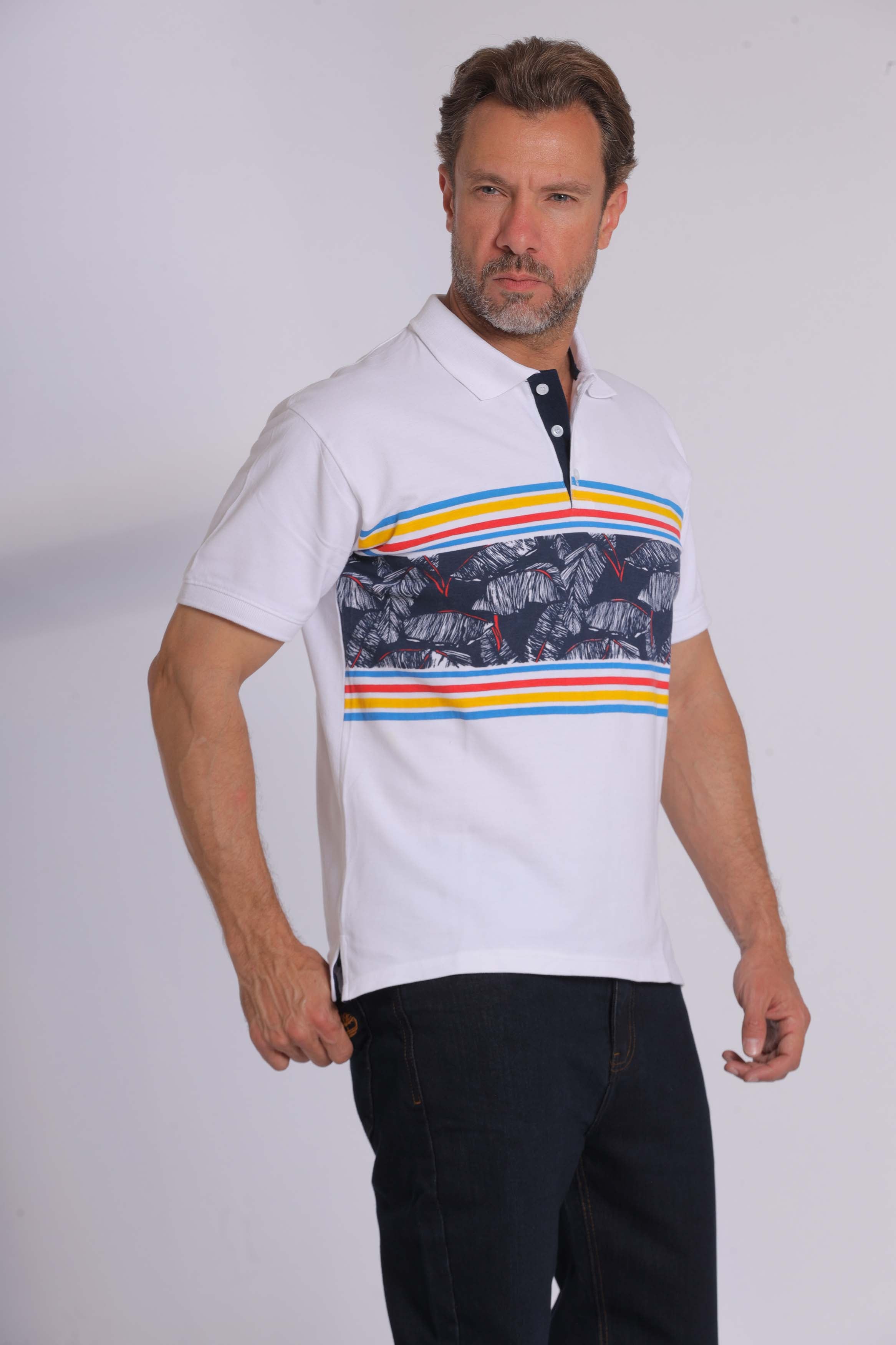 Graphic Print Polo T-Shirt