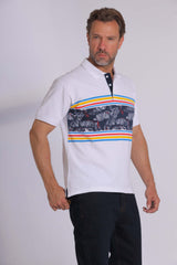 Graphic Print Polo T-Shirt