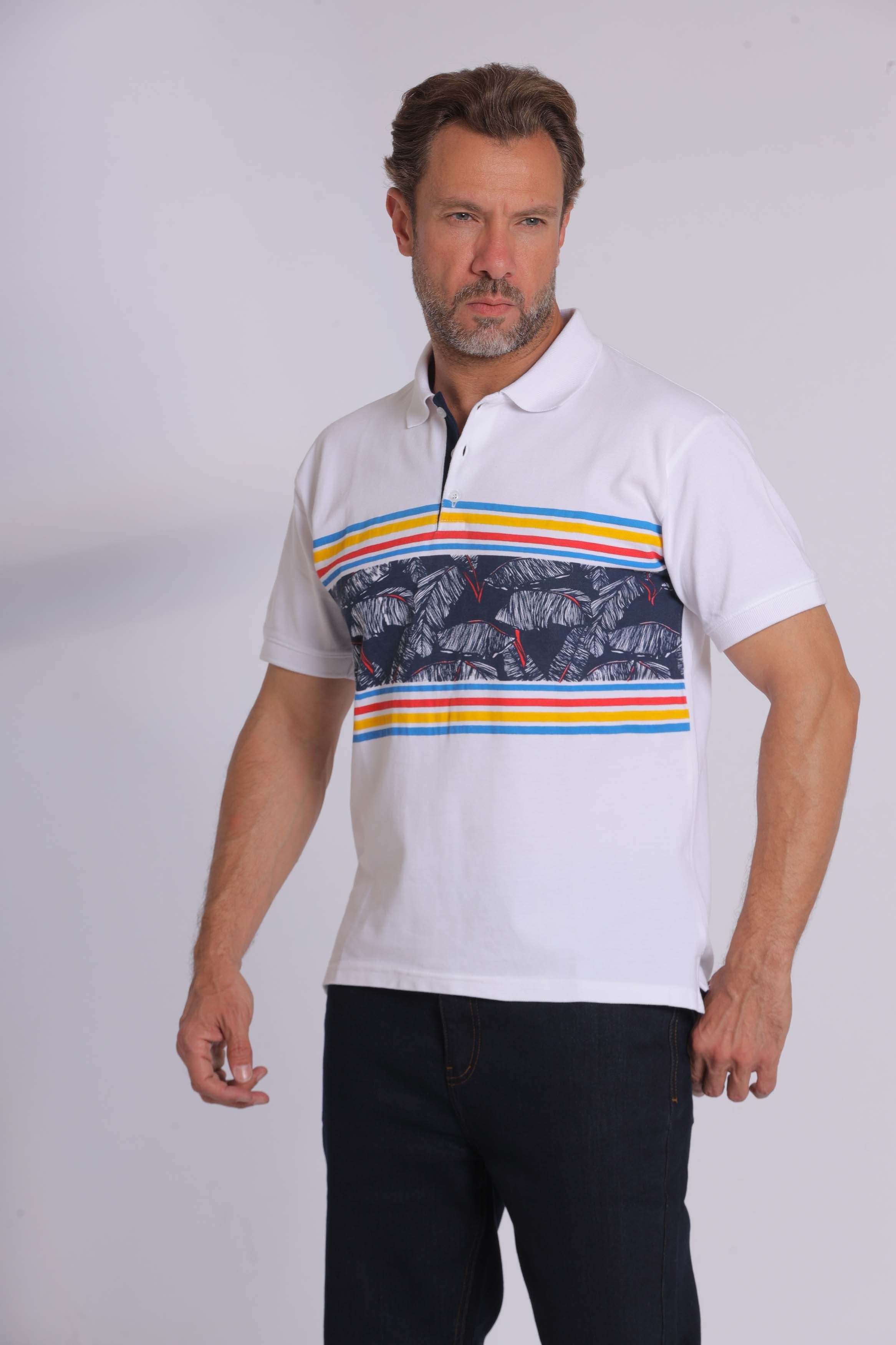 Graphic Print Polo T-Shirt