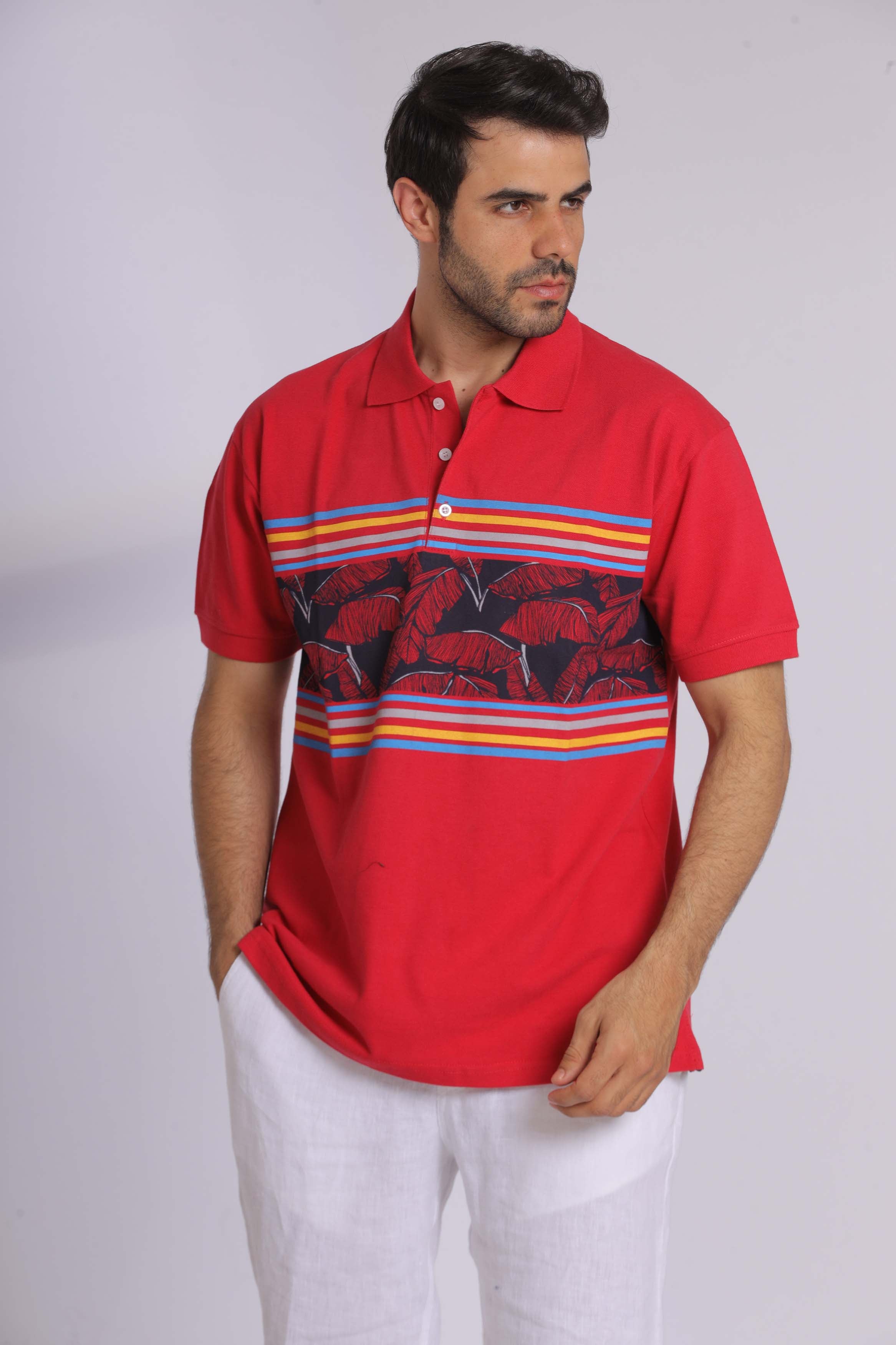 Graphic Print Polo T-Shirt