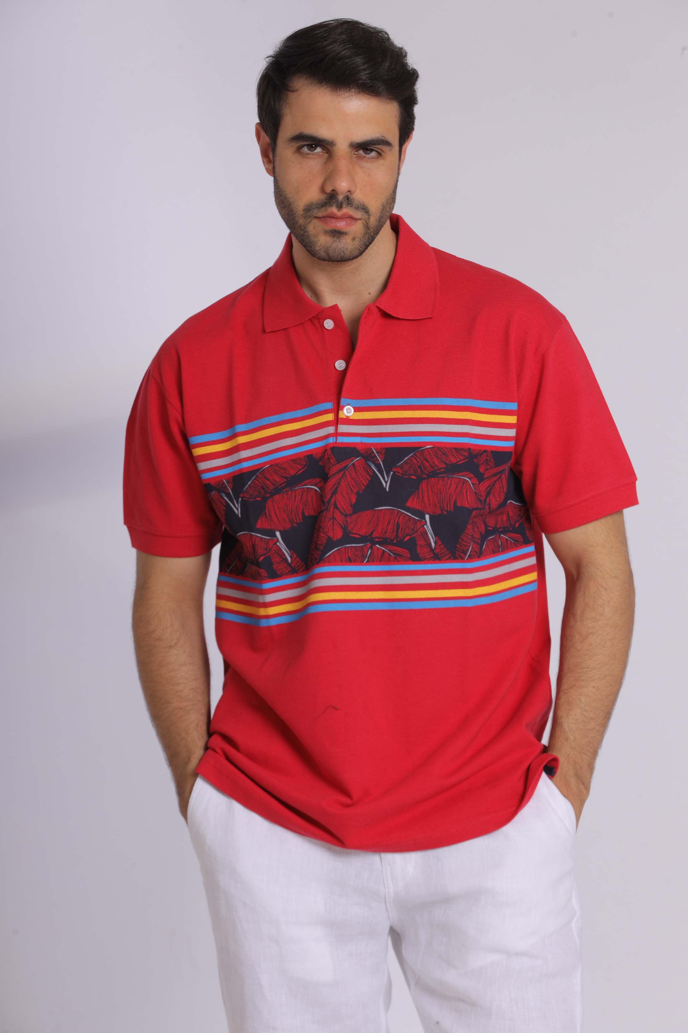 Graphic Print Polo T-Shirt