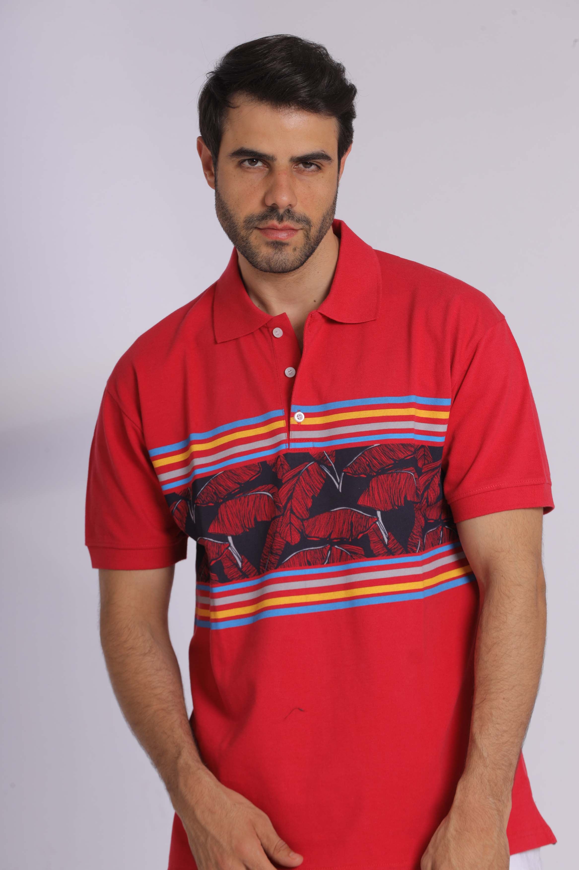 Graphic Print Polo T-Shirt