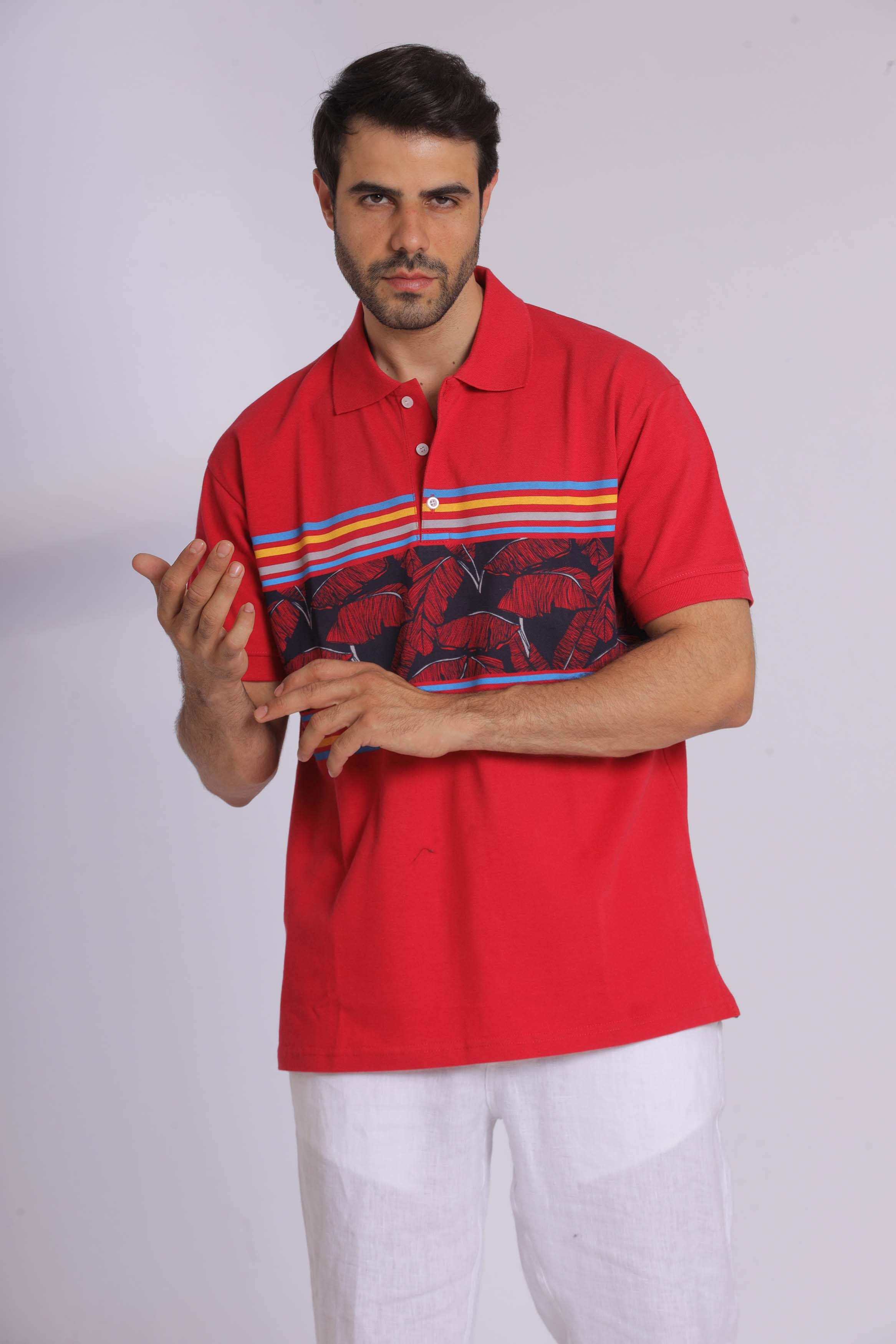 Graphic Print Polo T-Shirt