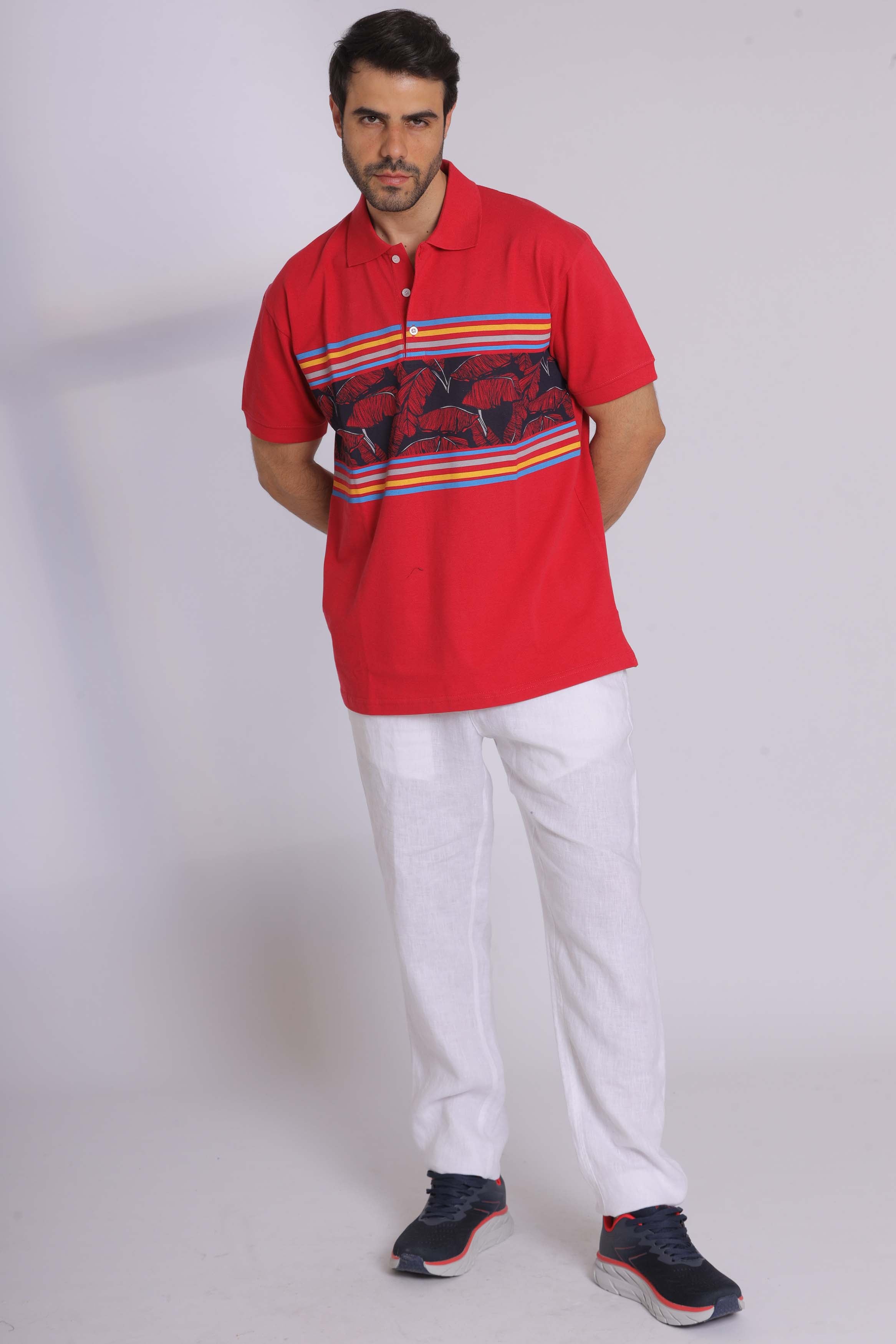 Graphic Print Polo T-Shirt