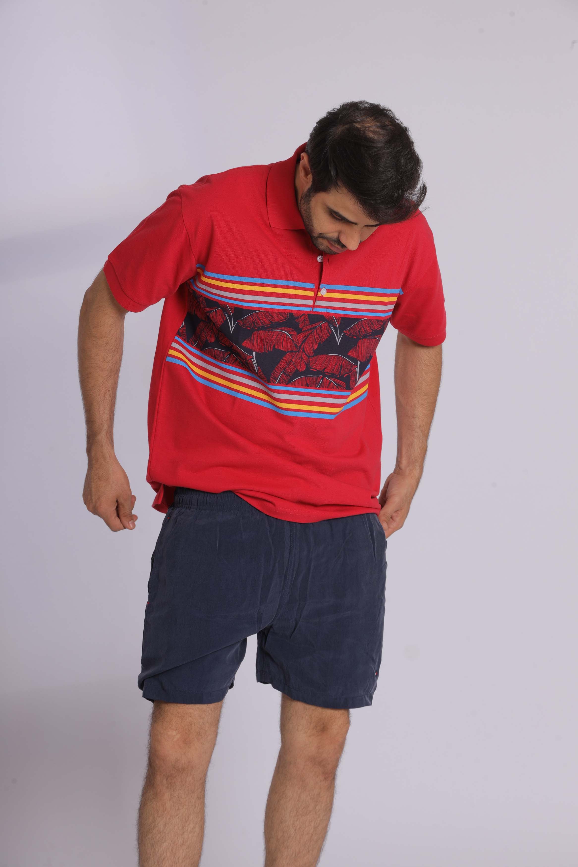 Graphic Print Polo T-Shirt