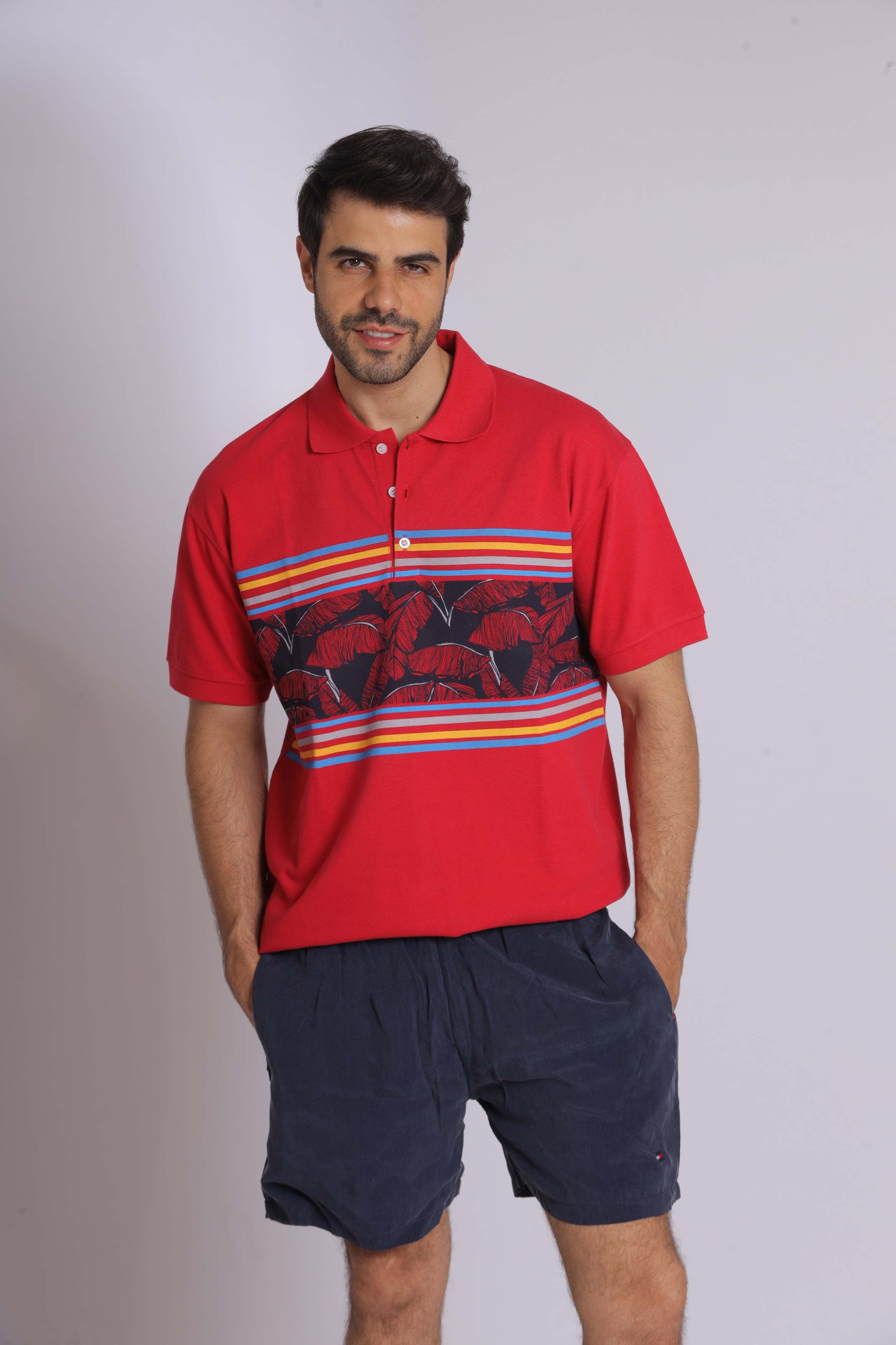 Graphic Print Polo T-Shirt