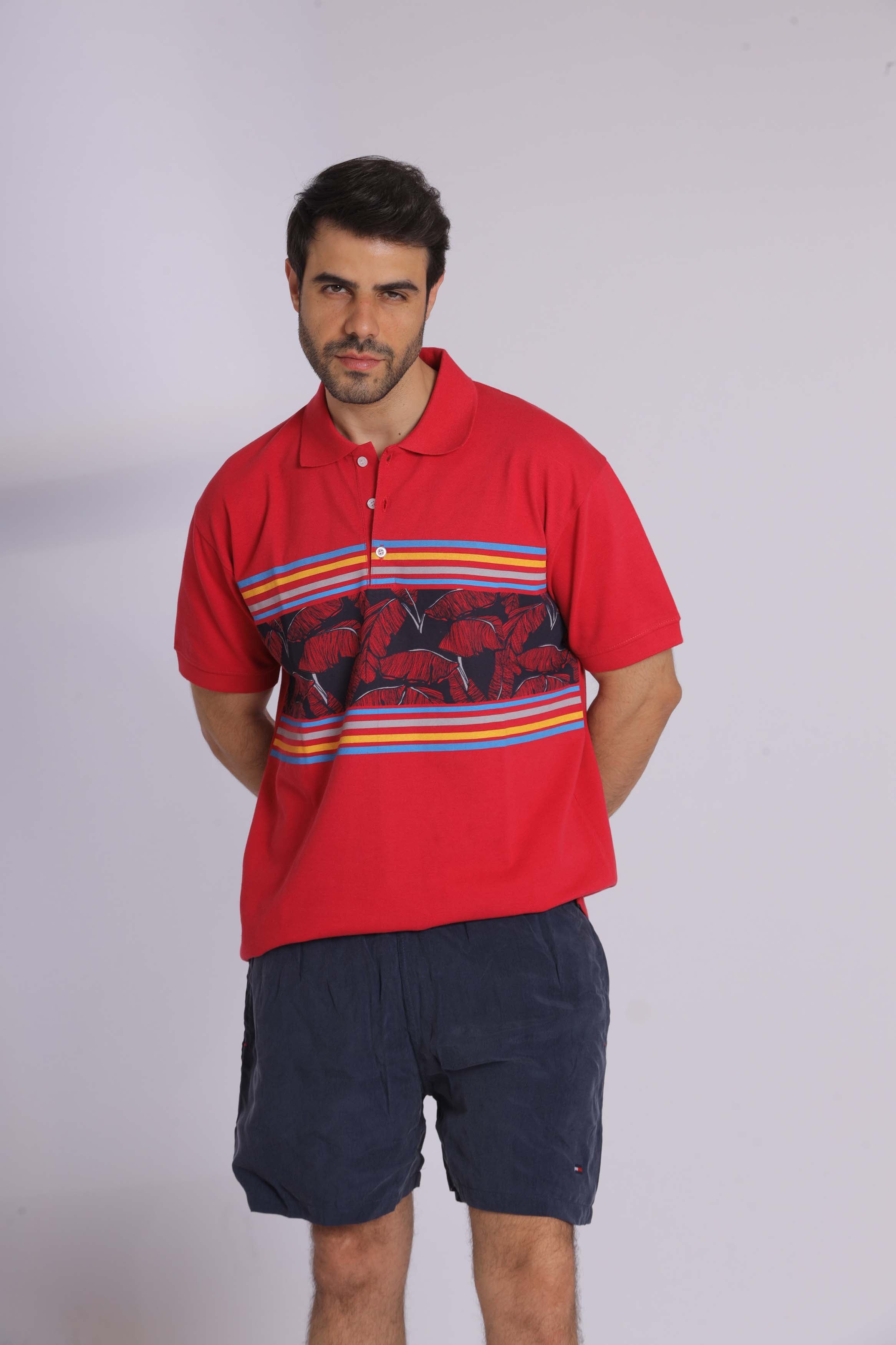 Graphic Print Polo T-Shirt