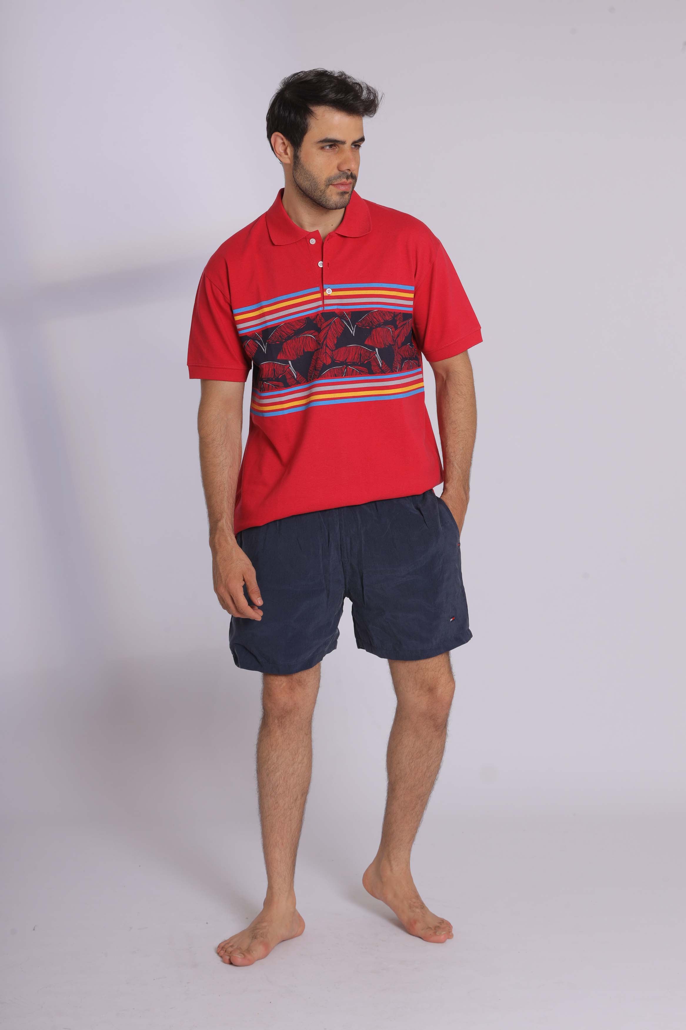 Graphic Print Polo T-Shirt