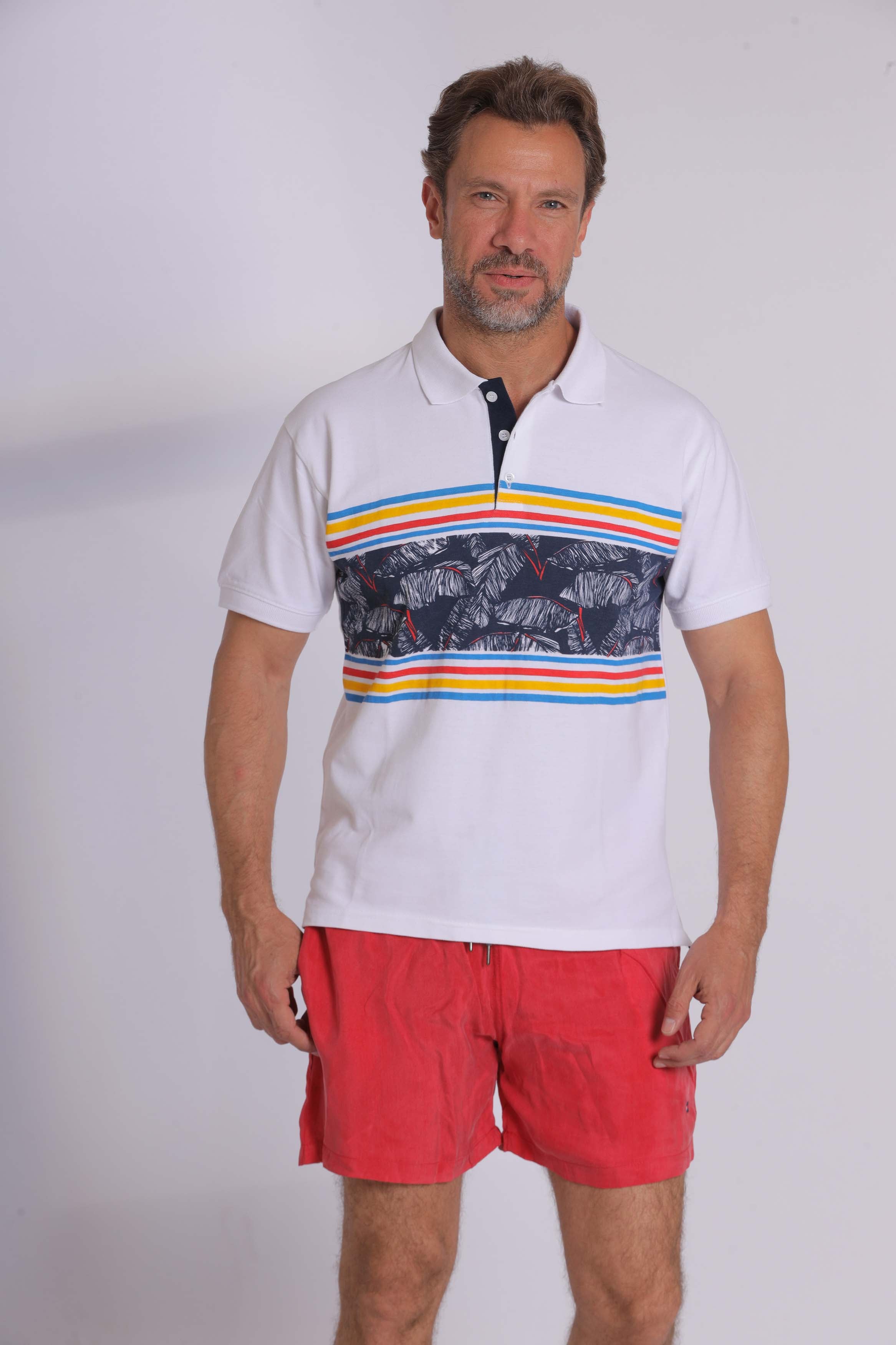 Graphic Print Polo T-Shirt