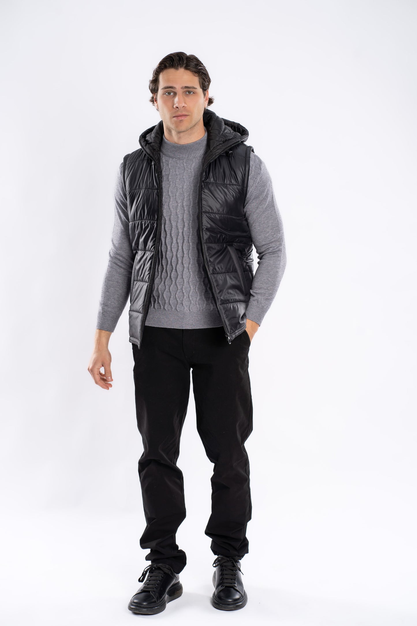 Hooded Waterproof Vest Lined With Fiber