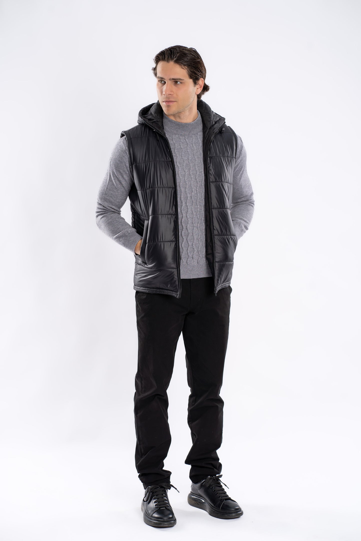 Hooded Waterproof Vest Lined With Fiber