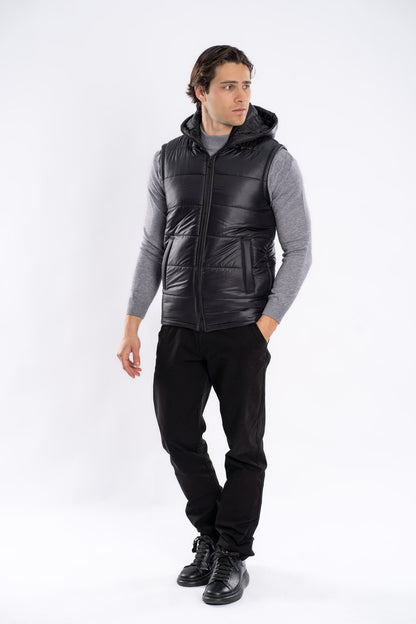 Hooded Waterproof Vest Lined With Fiber