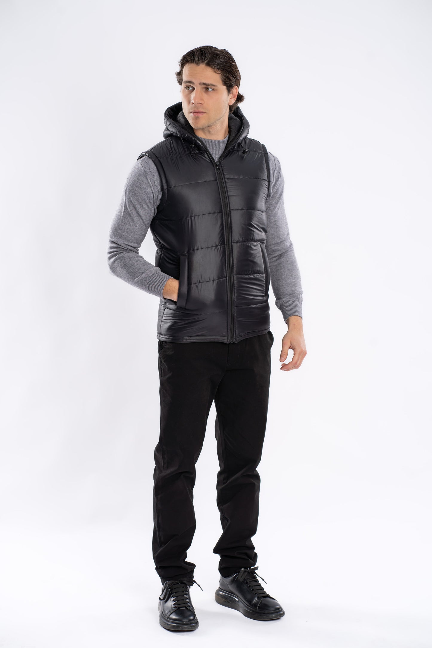 Hooded Waterproof Vest Lined With Fiber