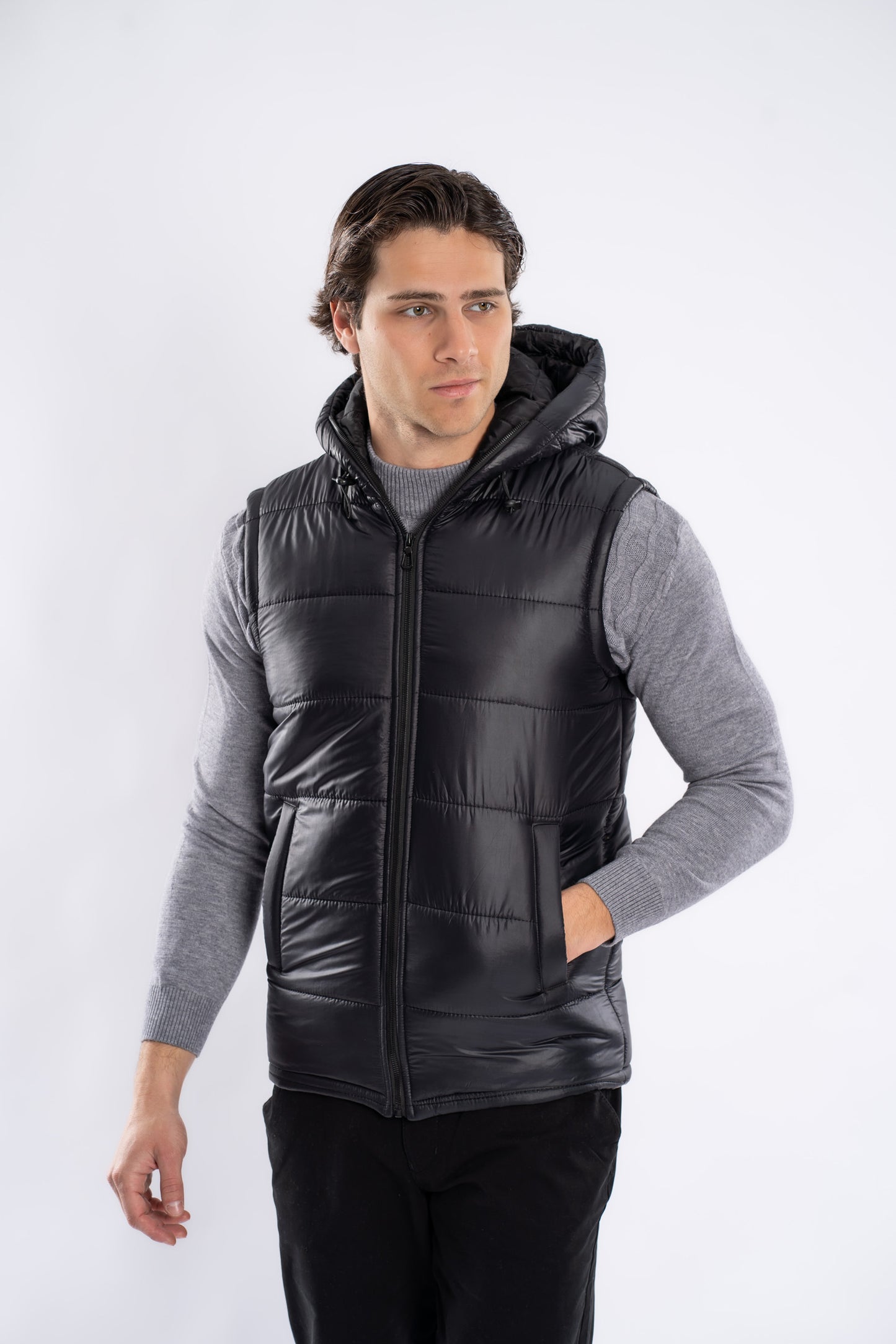 Hooded Waterproof Vest Lined With Fiber