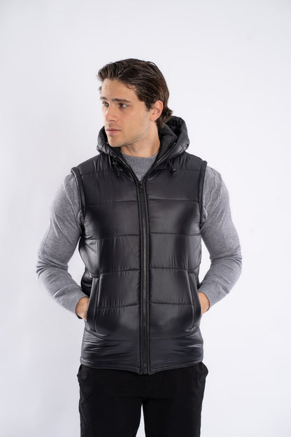 Hooded Waterproof Vest Lined With Fiber