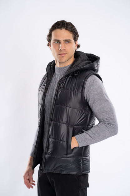 Hooded Waterproof Vest Lined With Fiber