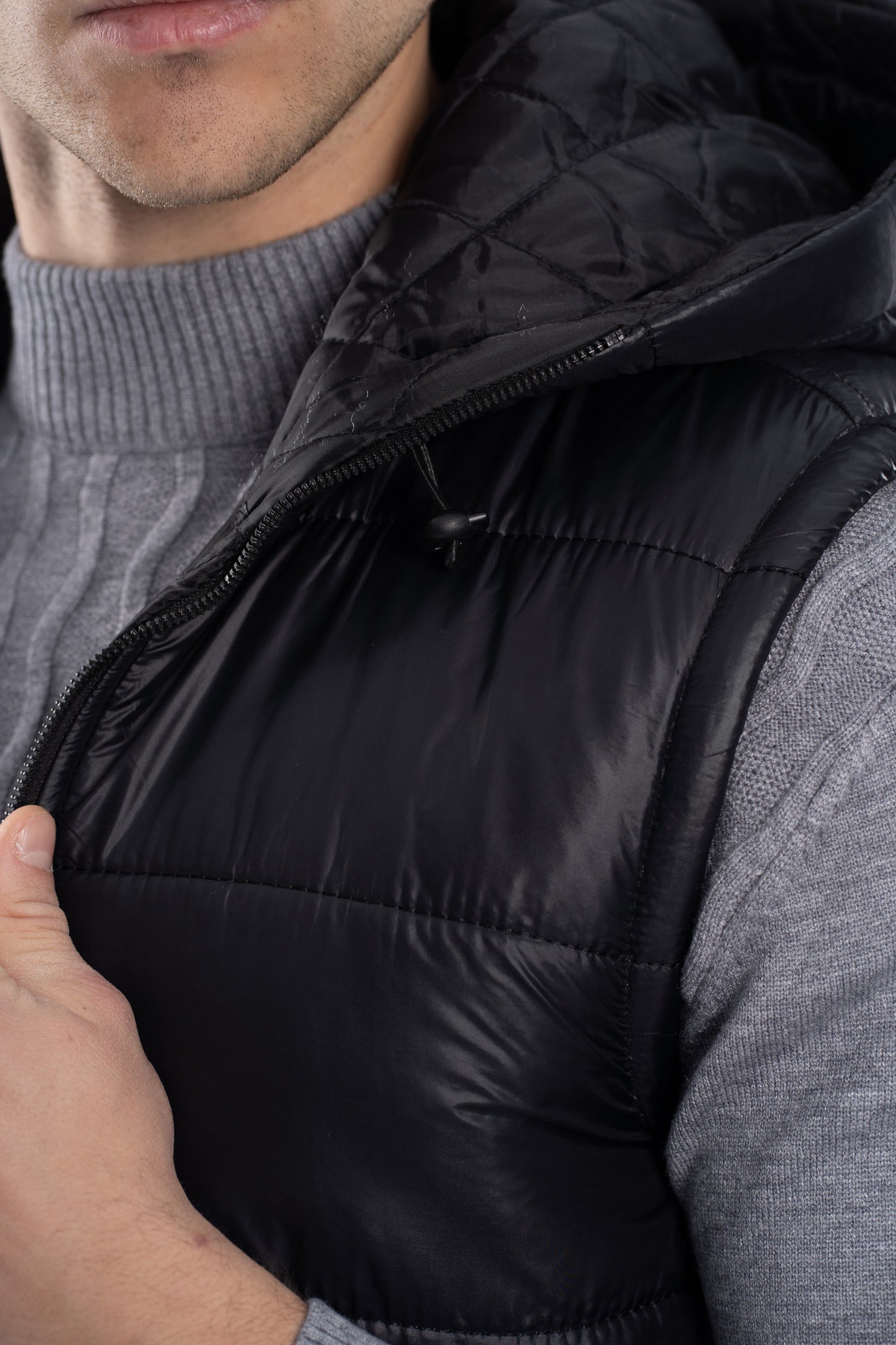 Hooded Waterproof Vest Lined With Fiber